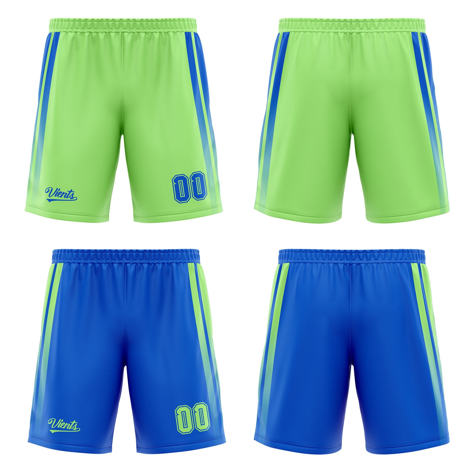 Custom Blue Green Reversible Basketball Suit for Adults and Kids Personalized Jersey