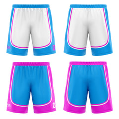 Custom Blue Light Pink Reversible Basketball Suit for Adults and Kids Personalized Jersey