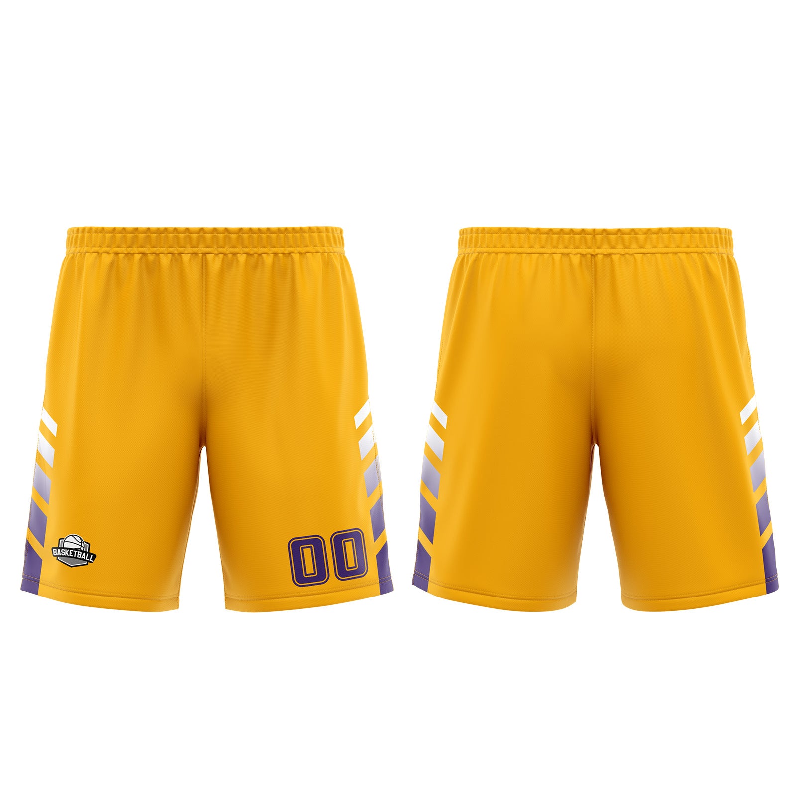 Custom Yellow Purple Basketball Jersey Uniform Suit Printed Your Logo Name Number