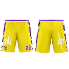 Custom Yellow Purple Basketball Jersey Uniform Suit Printed Your Logo Name Number