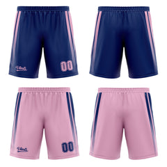 Custom Navy Pink Reversible Basketball Suit for Adults and Kids Personalized Jersey