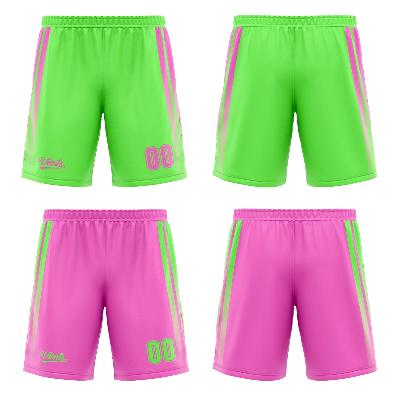 Custom Green Pink Reversible Basketball Suit for Adults and Kids Personalized Jersey