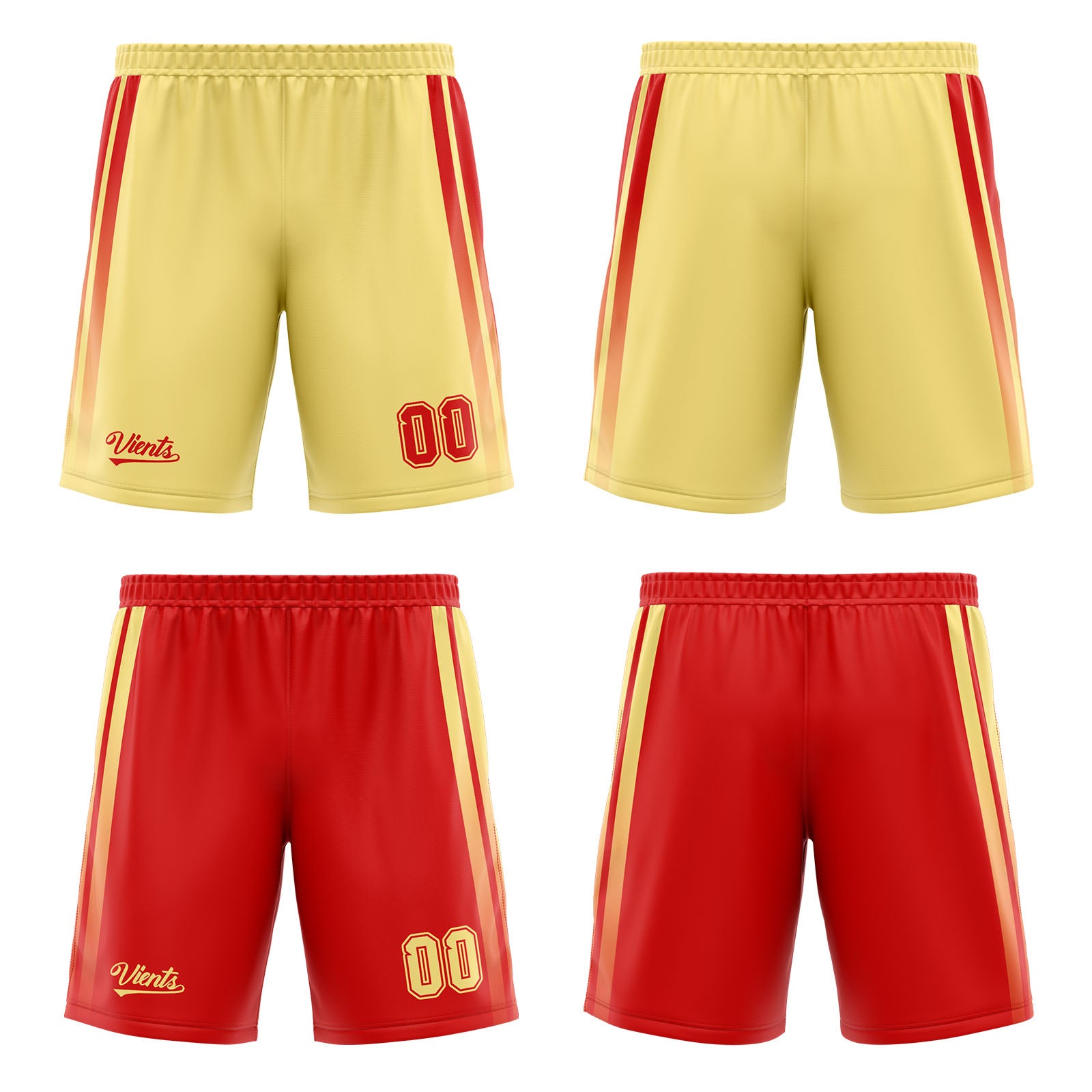 Custom Red Yellow Reversible Basketball Suit for Adults and Kids Personalized Jersey