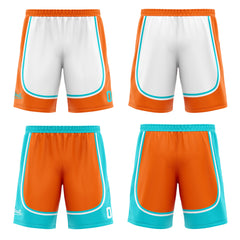 Custom Orange Cyan Reversible Basketball Suit for Adults and Kids Personalized Jersey