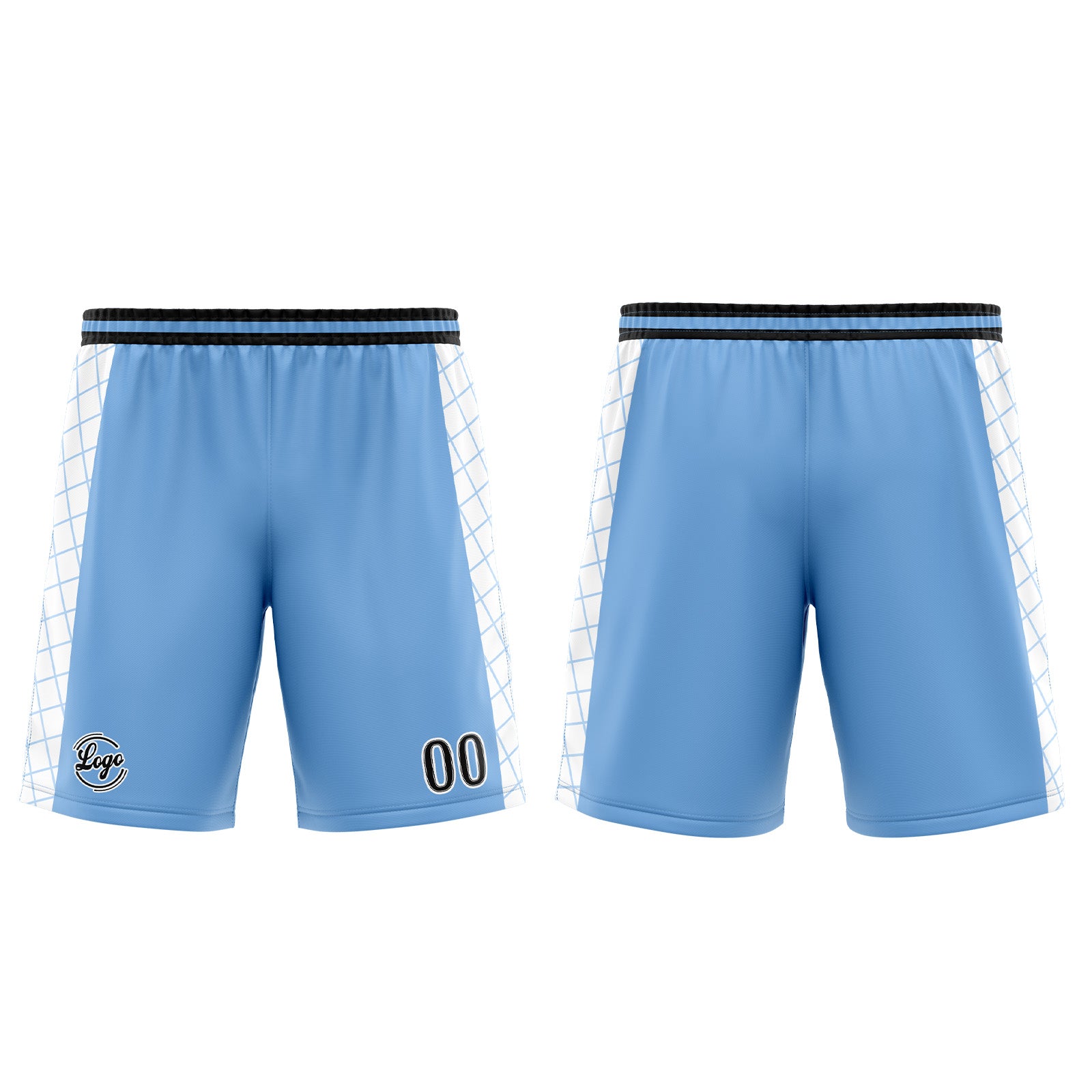 Custom Light Blue Black Basketball Jersey Uniform Suit Printed Your Logo Name Number