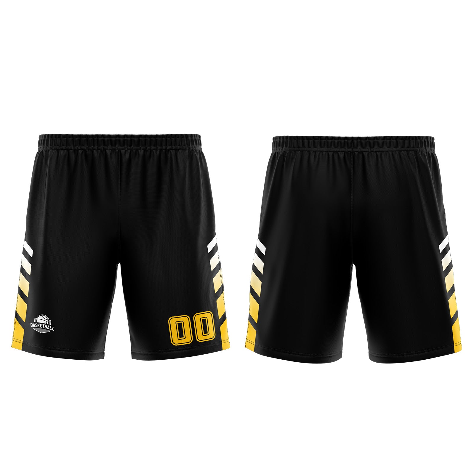 Custom Black Yellow Basketball Jersey Uniform Suit Printed Your Logo Name Number