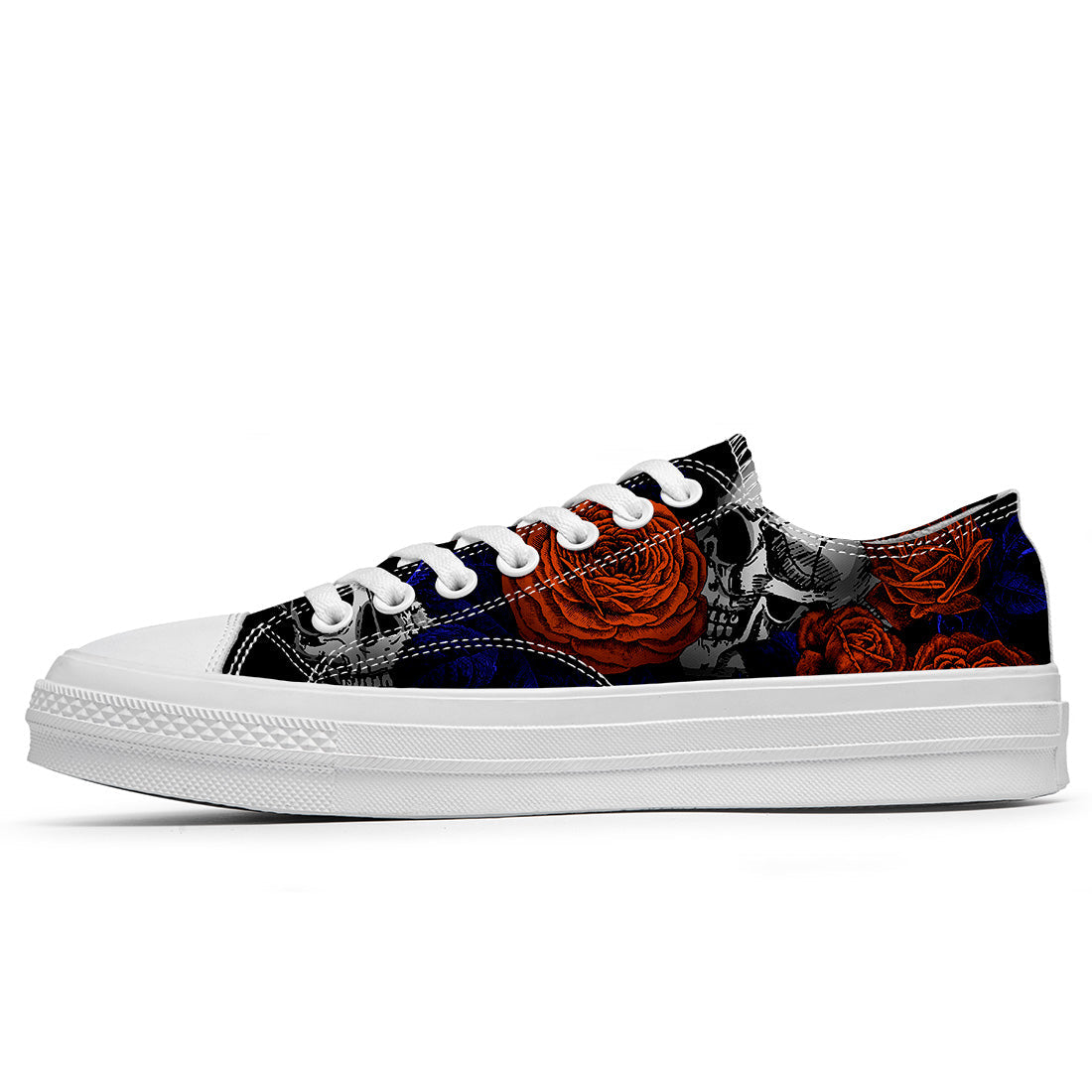 Highlight Your Fashion With Men's and Women's Low-Top Canvas Shoes Skeleton