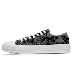 Highlight Your Fashion With Men's and Women's Low-Top Canvas Shoes Skeleton