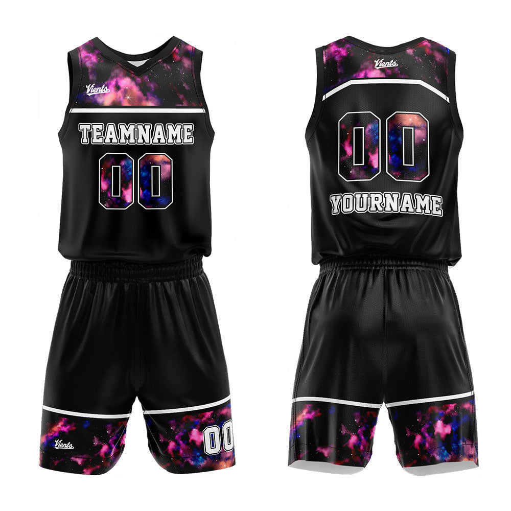 Custom Black Starry Sky Basketball Jersey Uniform Suit Printed Your Logo Name Number