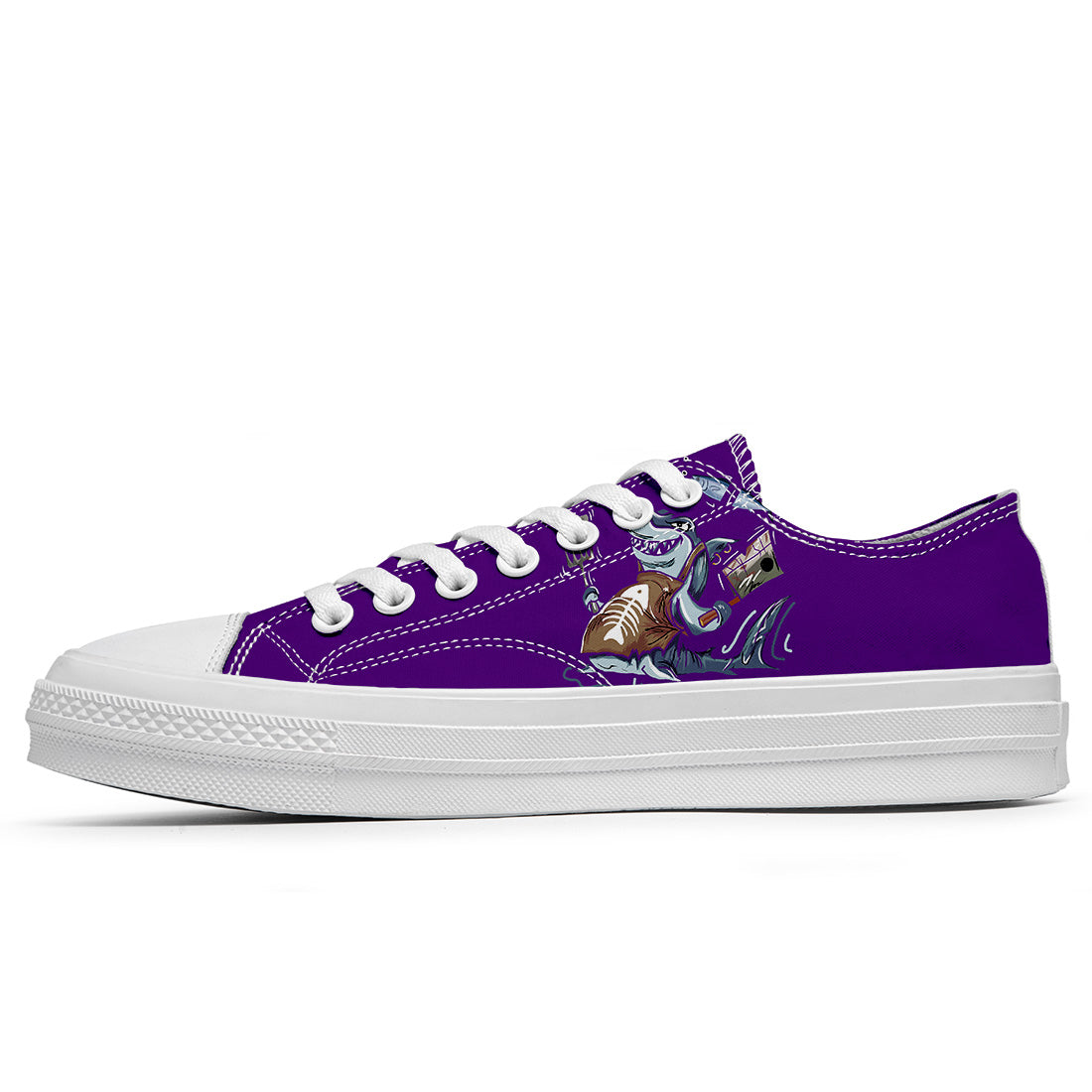 Highlight Your Fashion With Men's and Women's Low-Top Canvas Shoes Shark