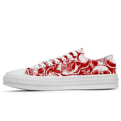 Highlight Your Fashion With Men's and Women's Low-Top Canvas Shoes Skeleton