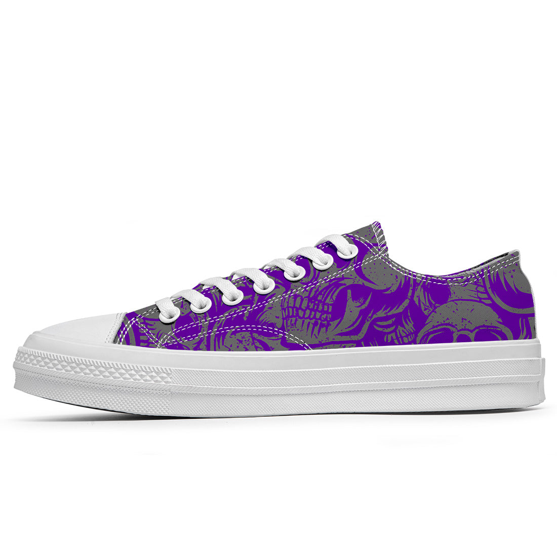 Highlight Your Fashion With Men's and Women's Low-Top Canvas Shoes Skeleton