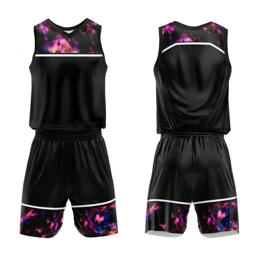 Custom Black Starry Sky Basketball Jersey Uniform Suit Printed Your Logo Name Number