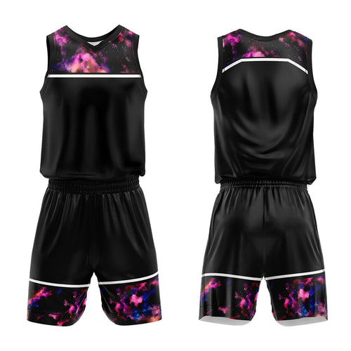 Custom Black Starry Sky Basketball Jersey Uniform Suit Printed Your Logo Name Number