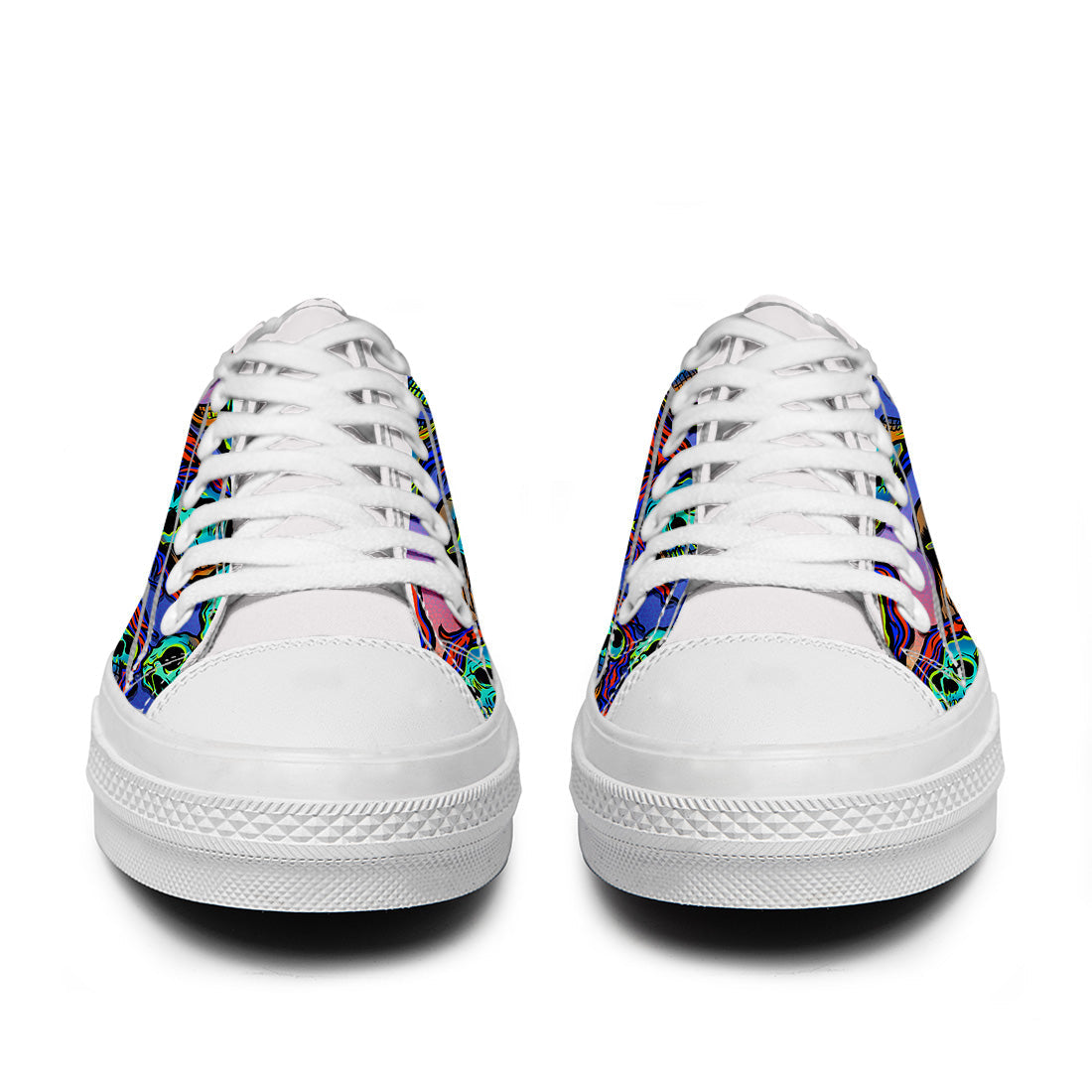 Highlight Your Fashion With Men's and Women's Low-Top Canvas Shoes Skeleton