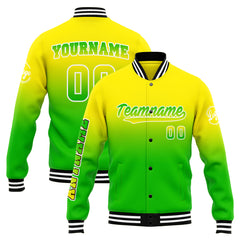 Custom Varsity Jacket Letterman jacket for Men, Women and Youth Yellow&Green