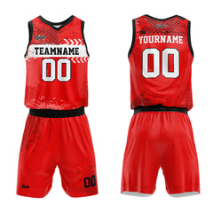 Custom Red Basketball Jersey Uniform Suit Printed Your Logo Name Number