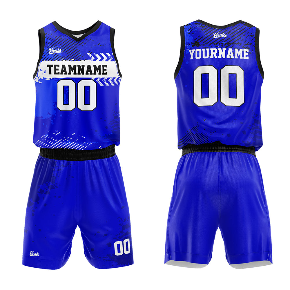 Custom Blue Basketball Jersey Uniform Suit Printed Your Logo Name Number