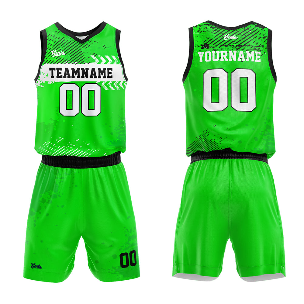 Custom Green Basketball Jersey Uniform Suit Printed Your Logo Name Number