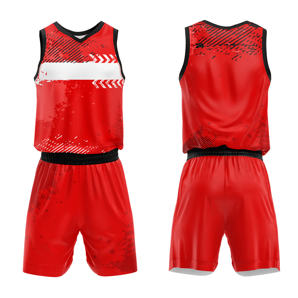 Custom Red Basketball Jersey Uniform Suit Printed Your Logo Name Number