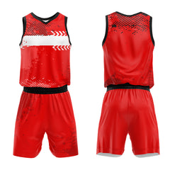 Custom Red Basketball Jersey Uniform Suit Printed Your Logo Name Number