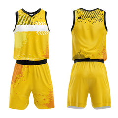 Custom Yellow Basketball Jersey Uniform Suit Printed Your Logo Name Number