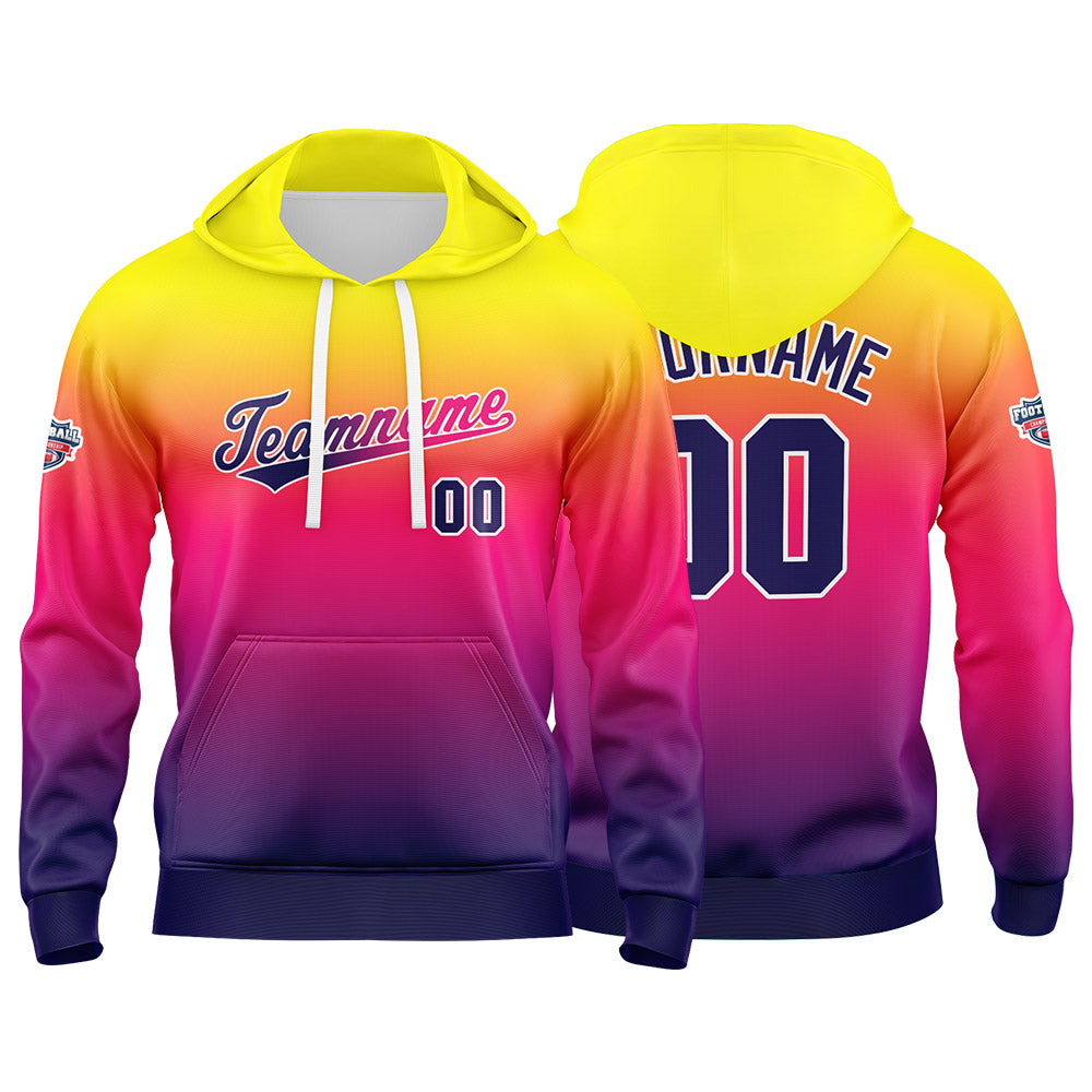 Custom Gradient Sweatshirt Hoodie For Man Woman Girl Boy Print Your Logo Name Number  Purple