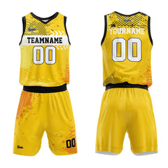 Custom Yellow Basketball Jersey Uniform Suit Printed Your Logo Name Number