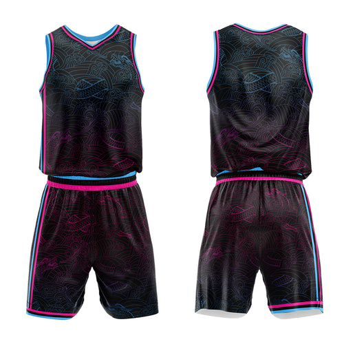 Custom Black Basketball Jersey Uniform Suit Printed Your Logo Name Number