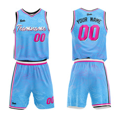 Custom Light Blue Basketball Jersey Uniform Suit Printed Your Logo Name Number