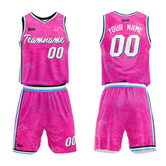 Custom Hot Pink Basketball Jersey Uniform Suit Printed Your Logo Name Number
