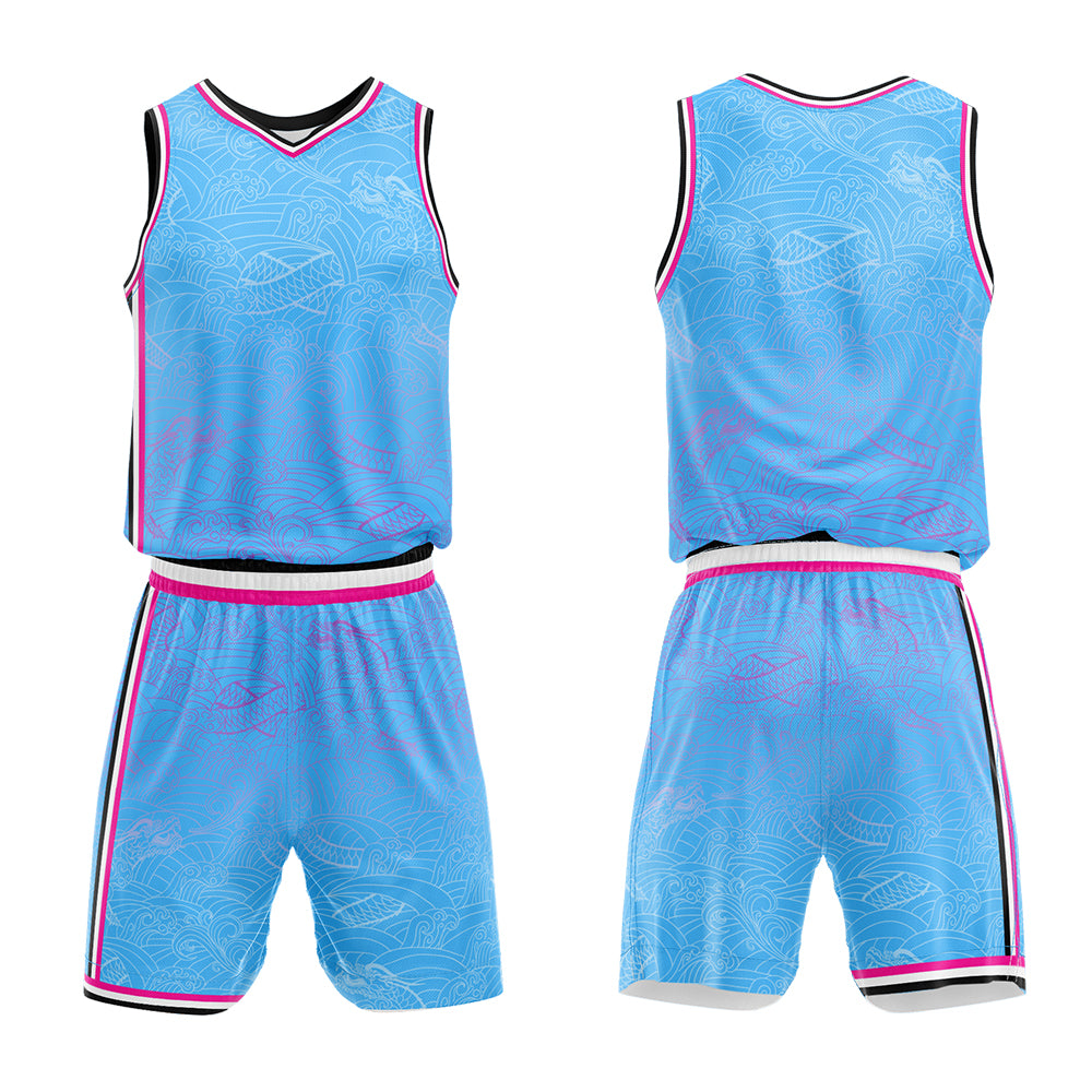 Custom Light Blue Basketball Jersey Uniform Suit Printed Your Logo Name Number