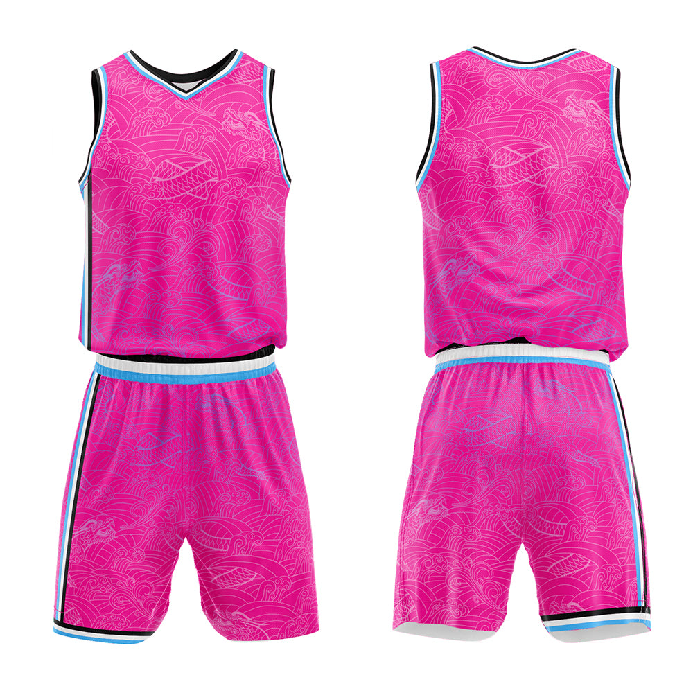 Custom Hot Pink Basketball Jersey Uniform Suit Printed Your Logo Name Number