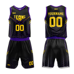 Custom Black Purple Basketball Jersey Uniform Suit Printed Your Logo Name Number