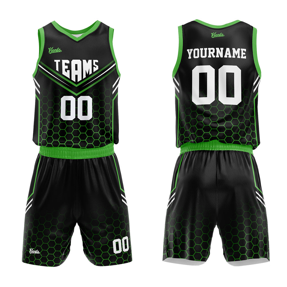 Custom Black Neon Green Basketball Jersey Uniform Suit Printed Your Logo Name Number