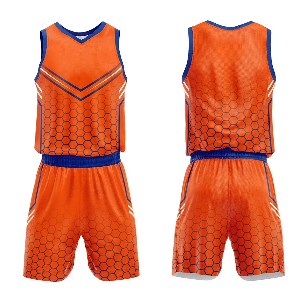Custom Orange Royal Basketball Jersey Uniform Suit Printed Your Logo Name Number