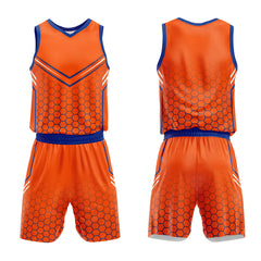 Custom Orange Royal Basketball Jersey Uniform Suit Printed Your Logo Name Number