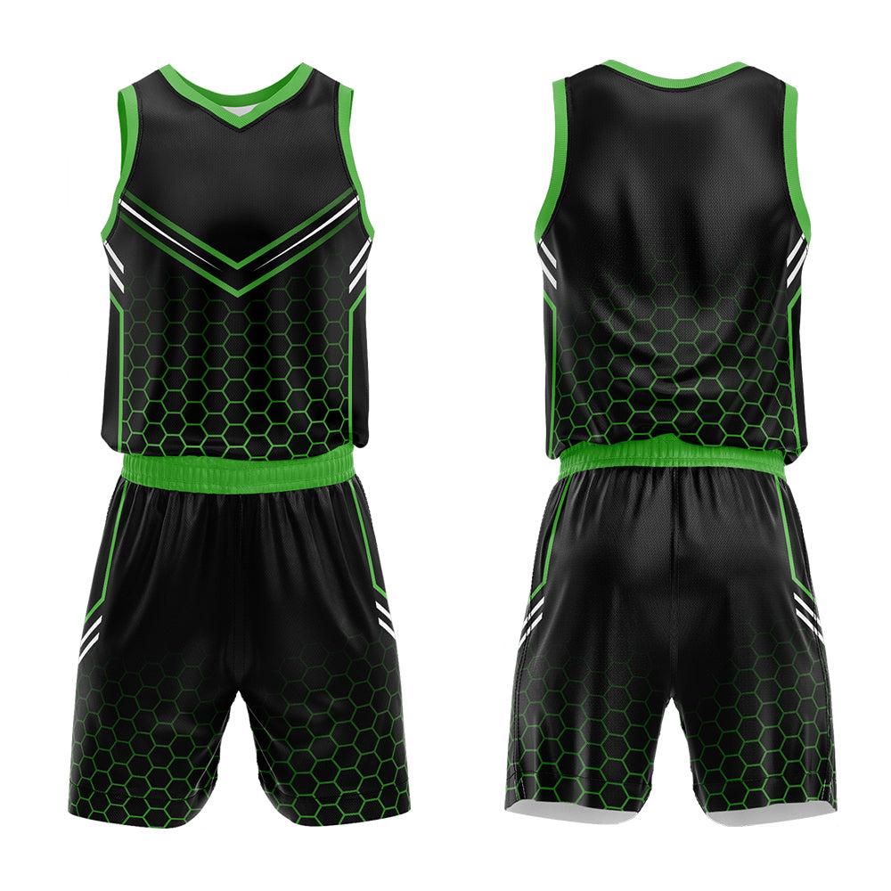 Custom Black Neon Green Basketball Jersey Uniform Suit Printed Your Logo Name Number