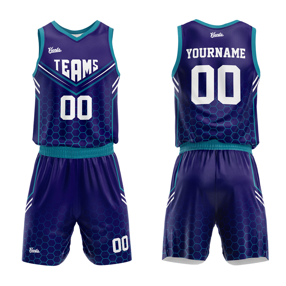 Custom Purple Teal Basketball Jersey Uniform Suit Printed Your Logo Name Number