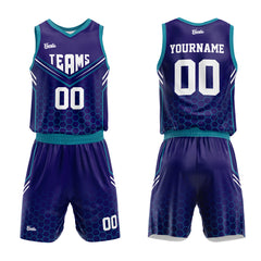 Custom Purple Teal Basketball Jersey Uniform Suit Printed Your Logo Name Number
