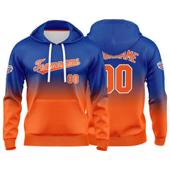 Custom Gradient Sweatshirt Hoodie For Man Woman Girl Boy Print Your Logo Name Number Royal Orange