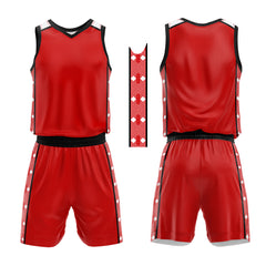 Custom Red Black Basketball Jersey Uniform Suit Printed Your Logo Name Number
