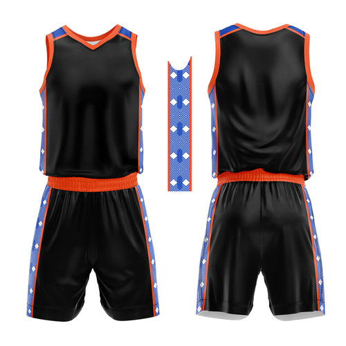 Custom Black Orange Royal Basketball Jersey Uniform Suit Printed Your Logo Name Number