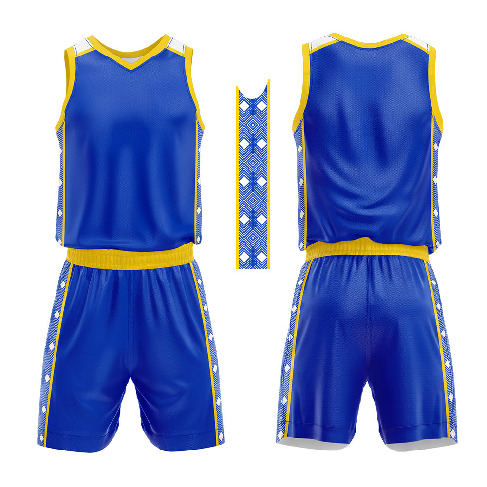Custom Royal Yellow Basketball Jersey Uniform Suit Printed Your Logo Name Number