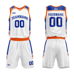 Custom White Royal Orange Basketball Jersey Uniform Suit Printed Your Logo Name Number