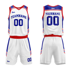 Custom White Royal Red Basketball Jersey Uniform Suit Printed Your Logo Name Number