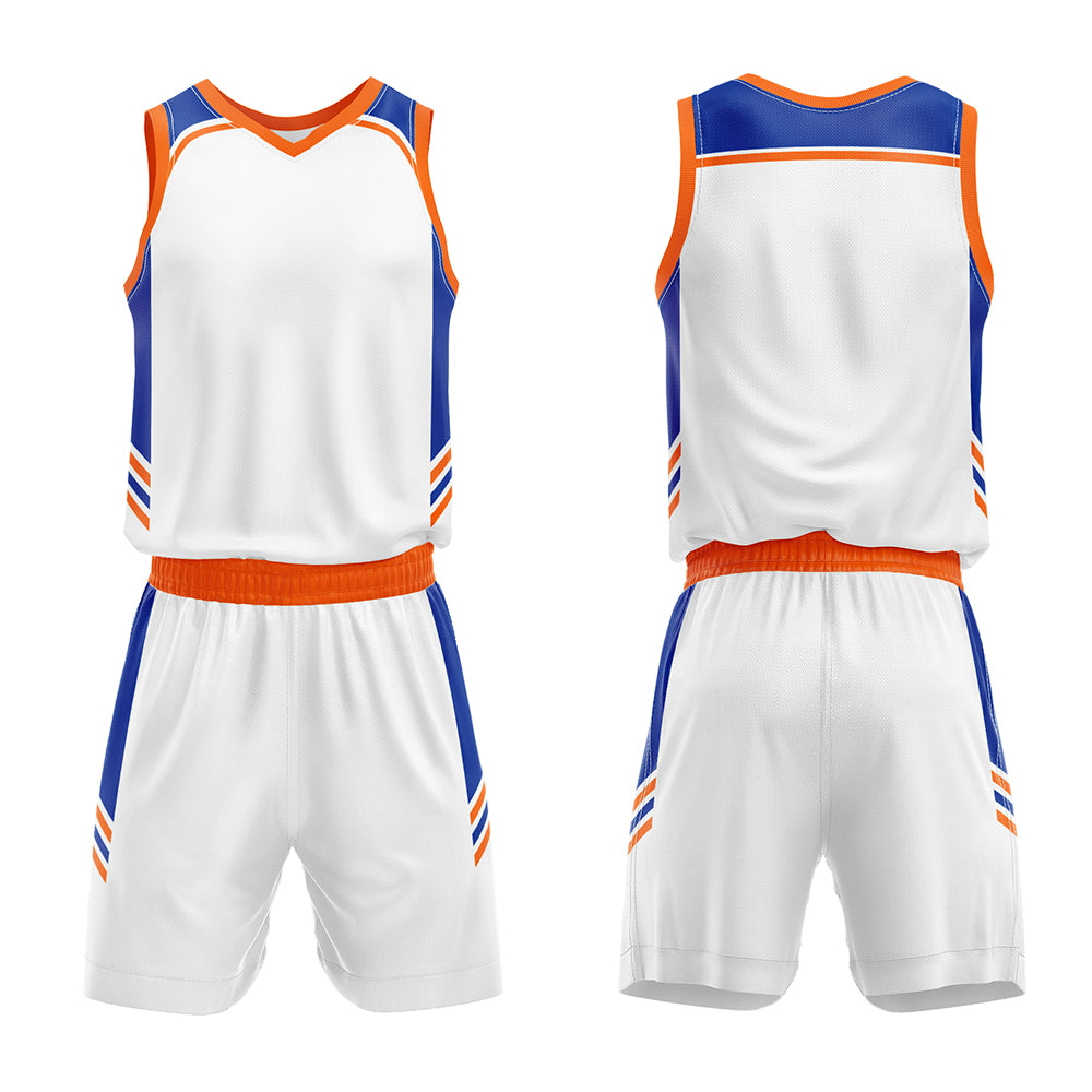 Custom White Royal Orange Basketball Jersey Uniform Suit Printed Your Logo Name Number