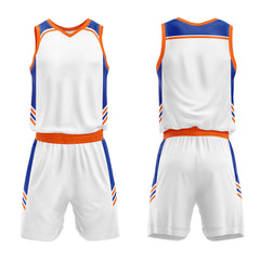 Custom White Royal Orange Basketball Jersey Uniform Suit Printed Your Logo Name Number
