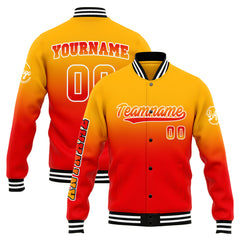 Custom Varsity Jacket Letterman jacket for Men, Women and Youth Light Orange&Red