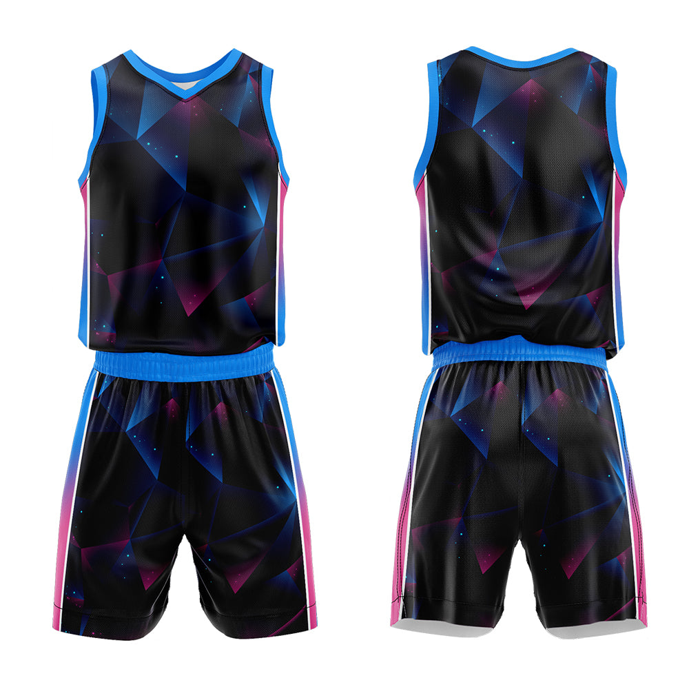 Custom Black Blue Pink Basketball Jersey Uniform Suit Printed Your Logo Name Number